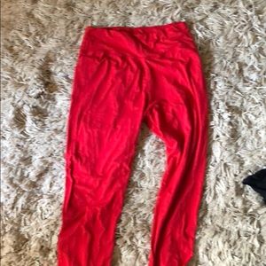 red sleepwear leggings